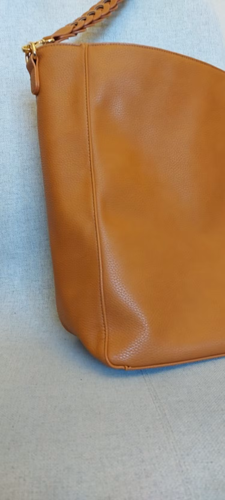 Axelremsväska Bag Cognac Rosenvinge, flätad axelrem