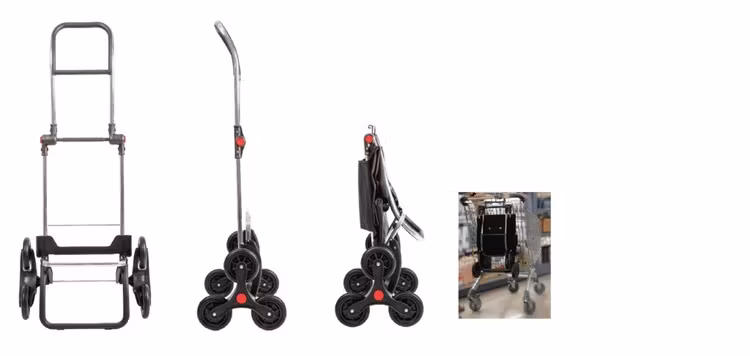Trappklättrande shoppingvagn Rolser mf svart