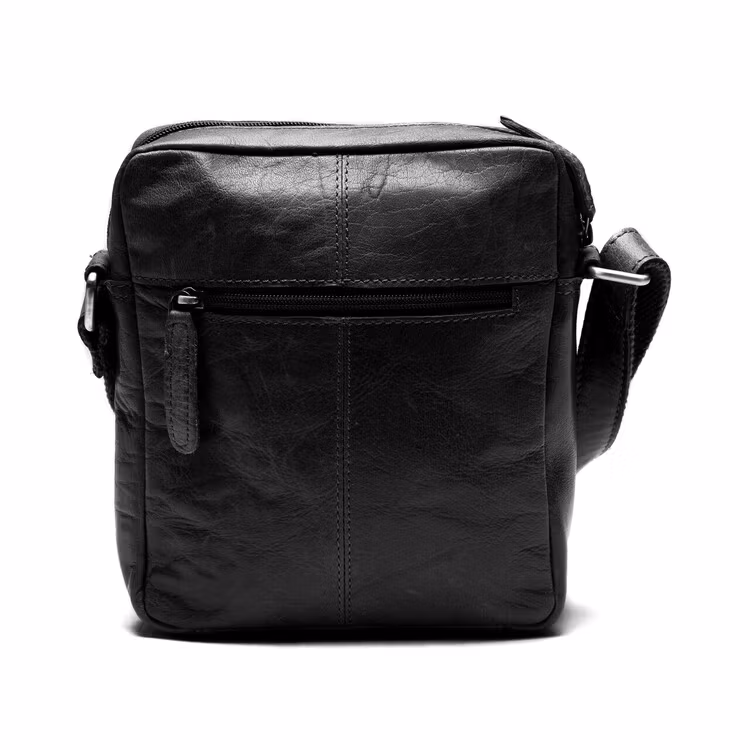 Axelväska svart läder liten unisexmodell