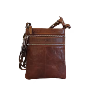 Axelväska mobilväska skinn brandy Luca Ferri 7419