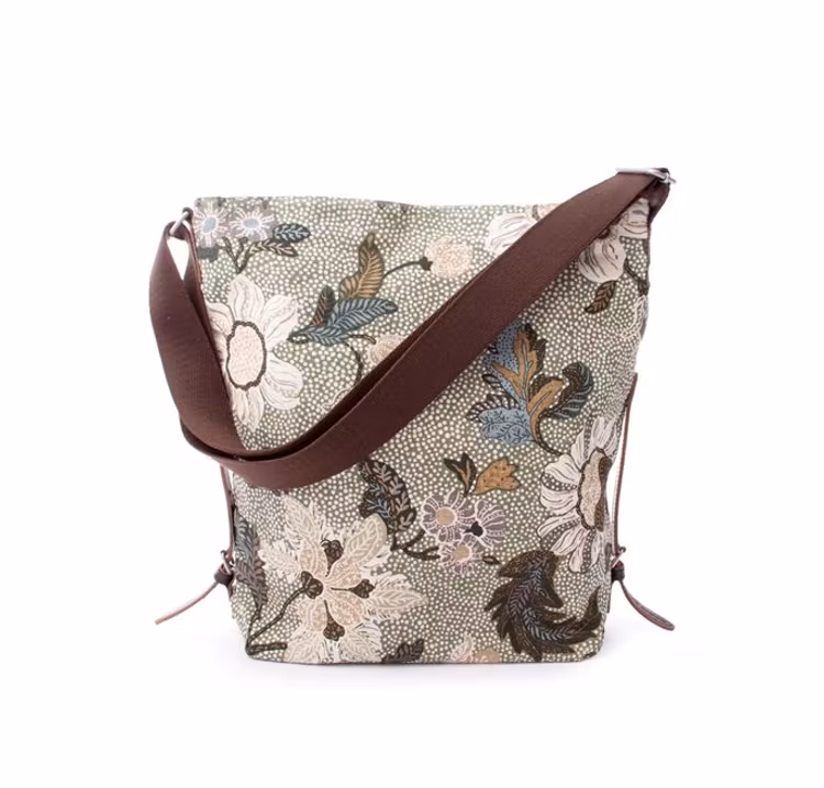 Axelremsväska Flower Linen, Soft Green, Ceannis