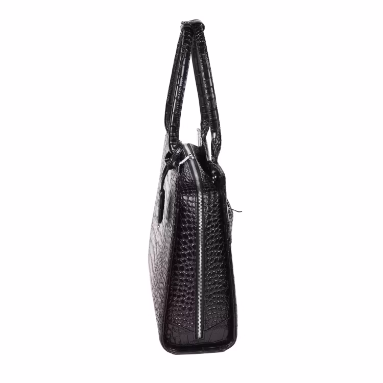 Datorväska Dam - Businessbag - Handväska - från Socha lång dragkedja 15,6 tum CROCO Jet Black NEW-02