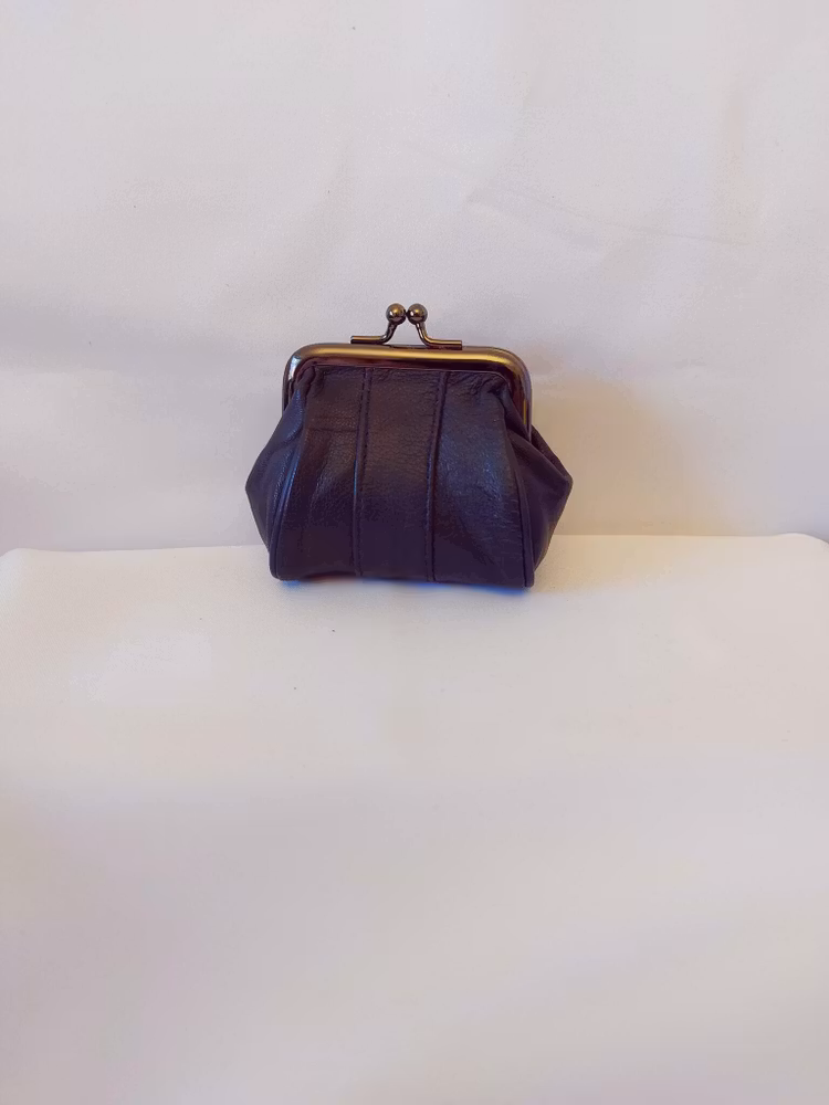 Portmonnä i skinn, liten, mörkblå