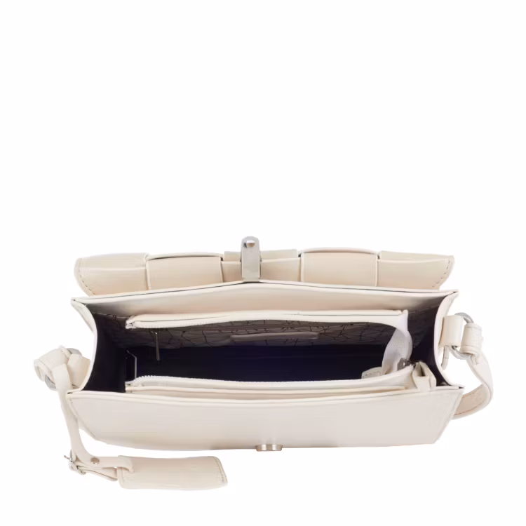 Ulrika Design Axelremsväska flätad vit, Braid 35-3340 insida