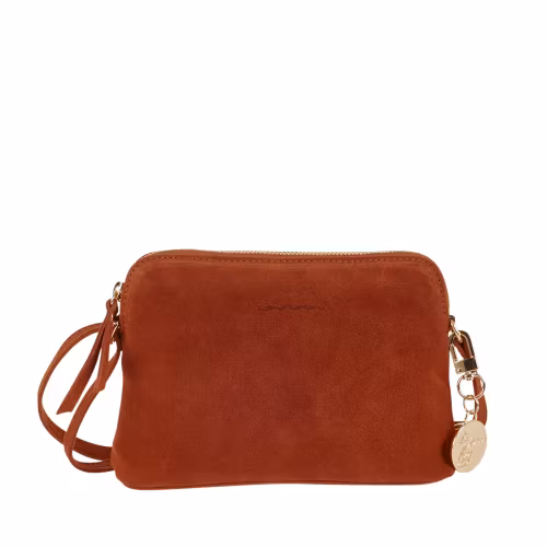 Axelremsväska halvmåne mocka orange Ulrika Design 08-7009