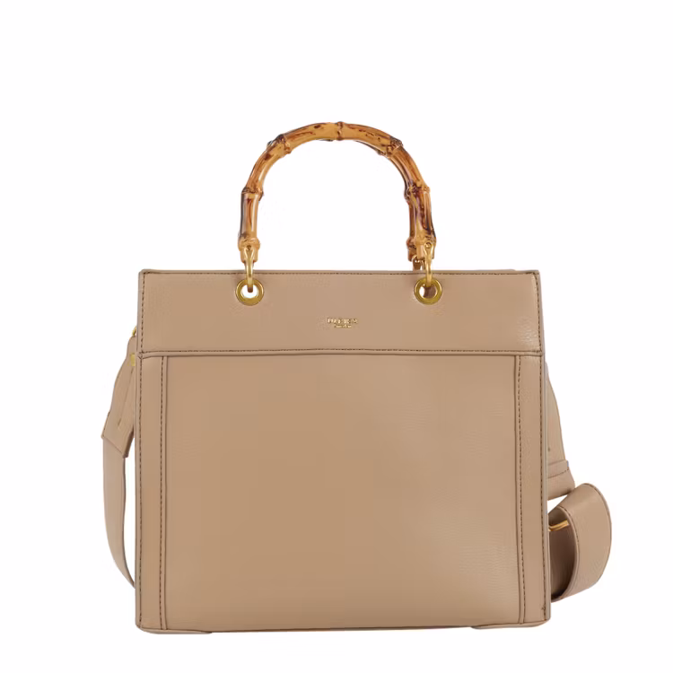 Handväska Dam Bamboo taupe från Ulrika Design 36-2321 framsida