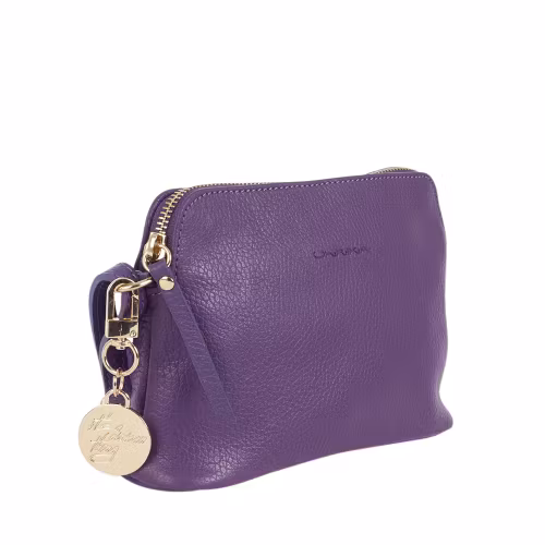 Axelremsväska halvmåne skinn lila Ulrika Design 08-8009