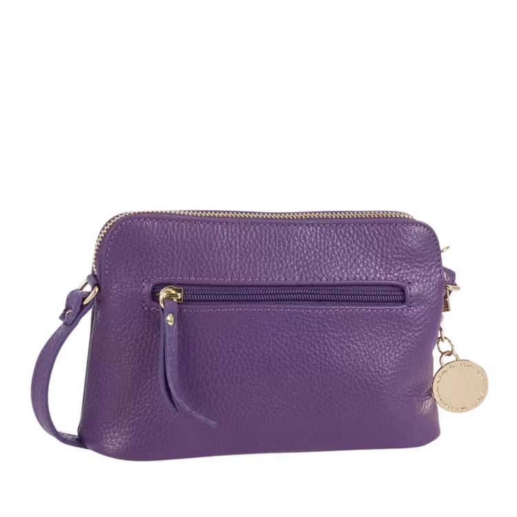Axelremsväska Dam halvmåne skinn lila Ulrika Design 08-8009 baksida