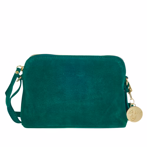 Axelremsväska halvmåne mocka mörkgrön Ulrika Design 08-7009