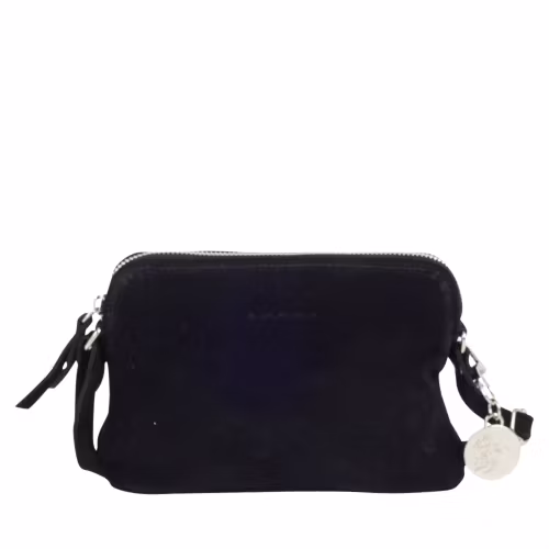 Axelremsväska halvmåne mocka svart Ulrika Design 08-7009