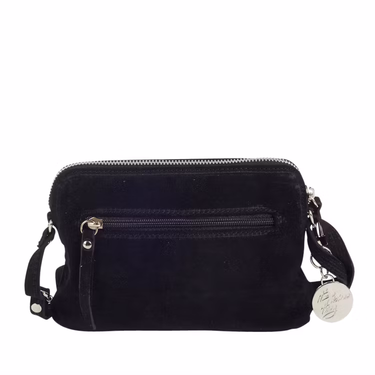 Axelremsväska mocka svart Ulrika Design 08-7009 baksida