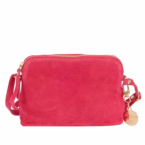 Axelremsväska halvmåne mocka cerise Ulrika Design 08-7009