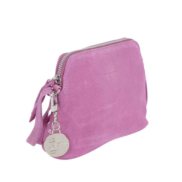 Axelremsväska mocka ljuslila Ulrika Design 08-7009 sida