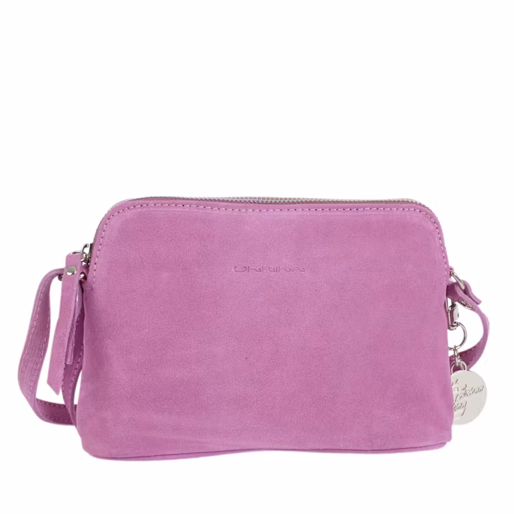 Axelremsväska mocka ljuslila Ulrika Design 08-7009 framsida