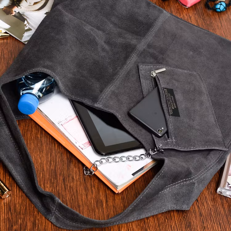 Axelväska Mocka MörkGrå N88