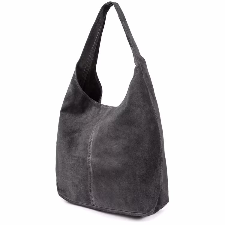 Kasse made in italy Axelväska Mocka MörkGrå N88