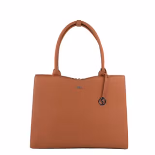 Handväska Dam med axelrem, Midi Cognac 14", Socha Design