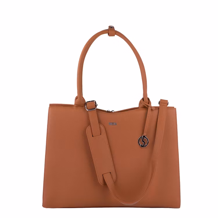 Axelremsväska Dam med axelrem, Midi Cognac 14