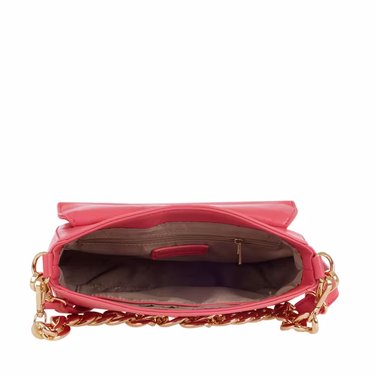 Axelväska mönstrat lock rosa cerise från Ulrika Design kollektion Fan 35-3251 insida