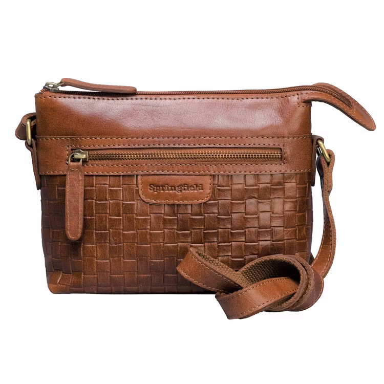 Skinnväska cognac flätad framsida Springfield 221