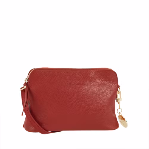 Axelremsväska halvmåne skinn röd Ulrika Design 08-8009
