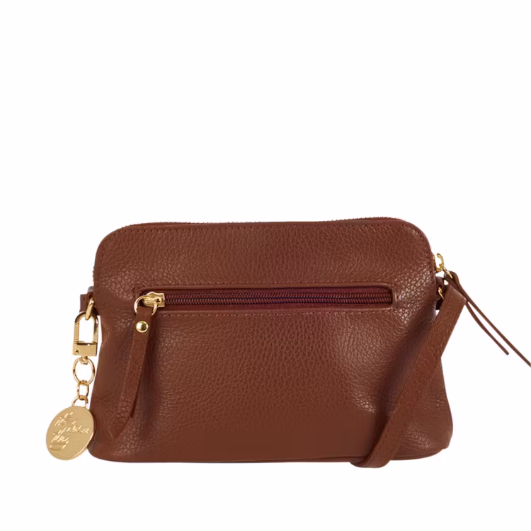 Axelremsväska halvmåne skinn brun Ulrika Design 08-8009 baksida