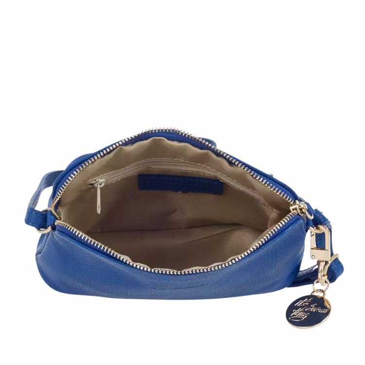 Axelremsväska skinn kornblå Ulrika Design 08-8009 insida