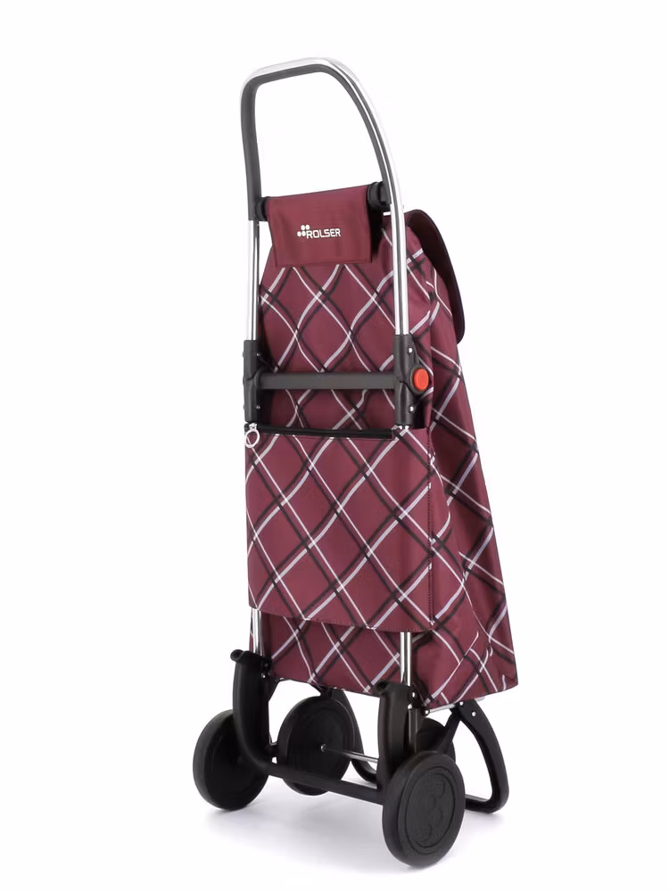 Shoppingvagn Rolser 4L Chiara Vinröd snett bakifrån