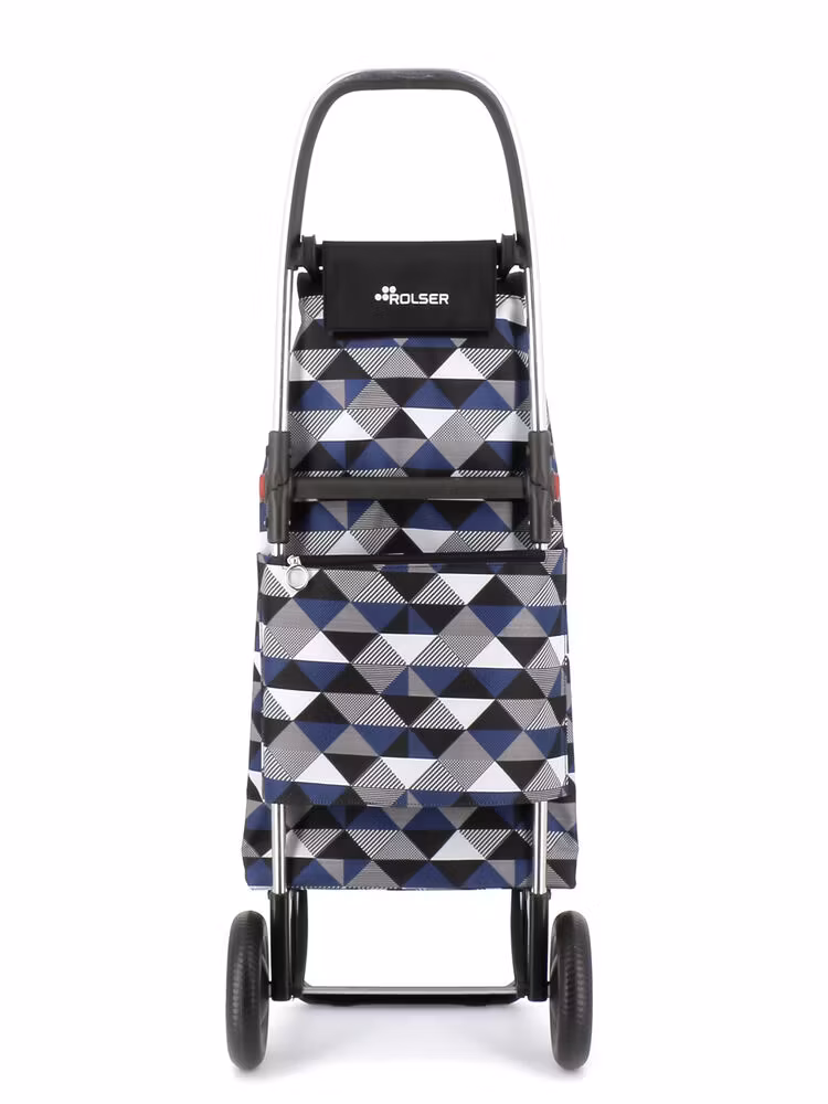 Shoppingvagn Rolser 2L Sahara blå schakrutig bakifrån
