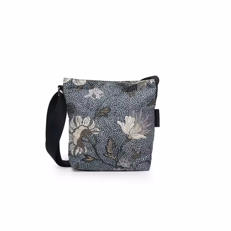 Axelväska Flower Linen, Denim Blå, small, Ceannis