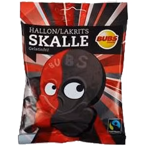 Bubs Hallon/Lakritsskalle 90 g