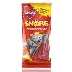 Malaco Snöre jordgubb