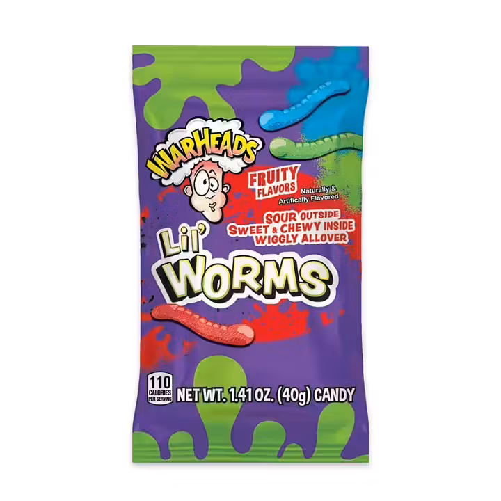 Warheads lil worms bag 40g