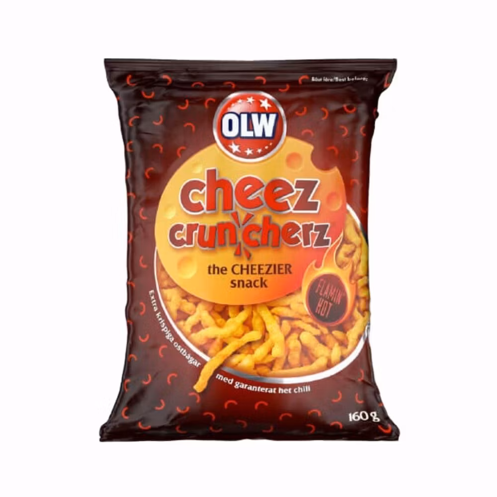 OLW cheez cruncherz flamin hot 160g