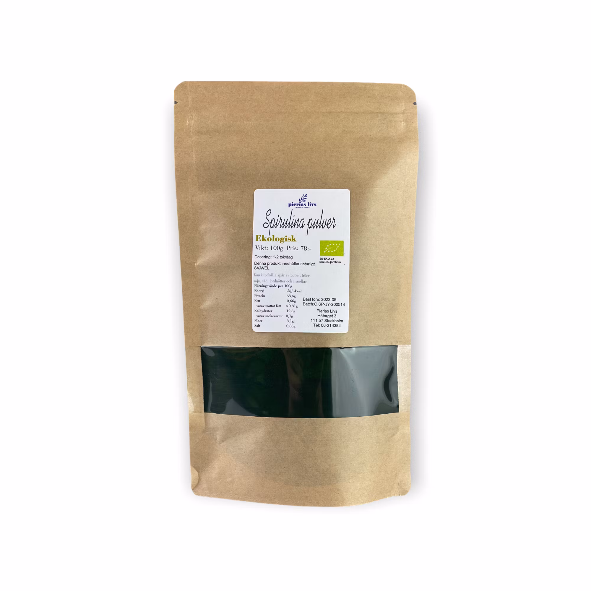 Spirulina pulver Ekologiskt 100g