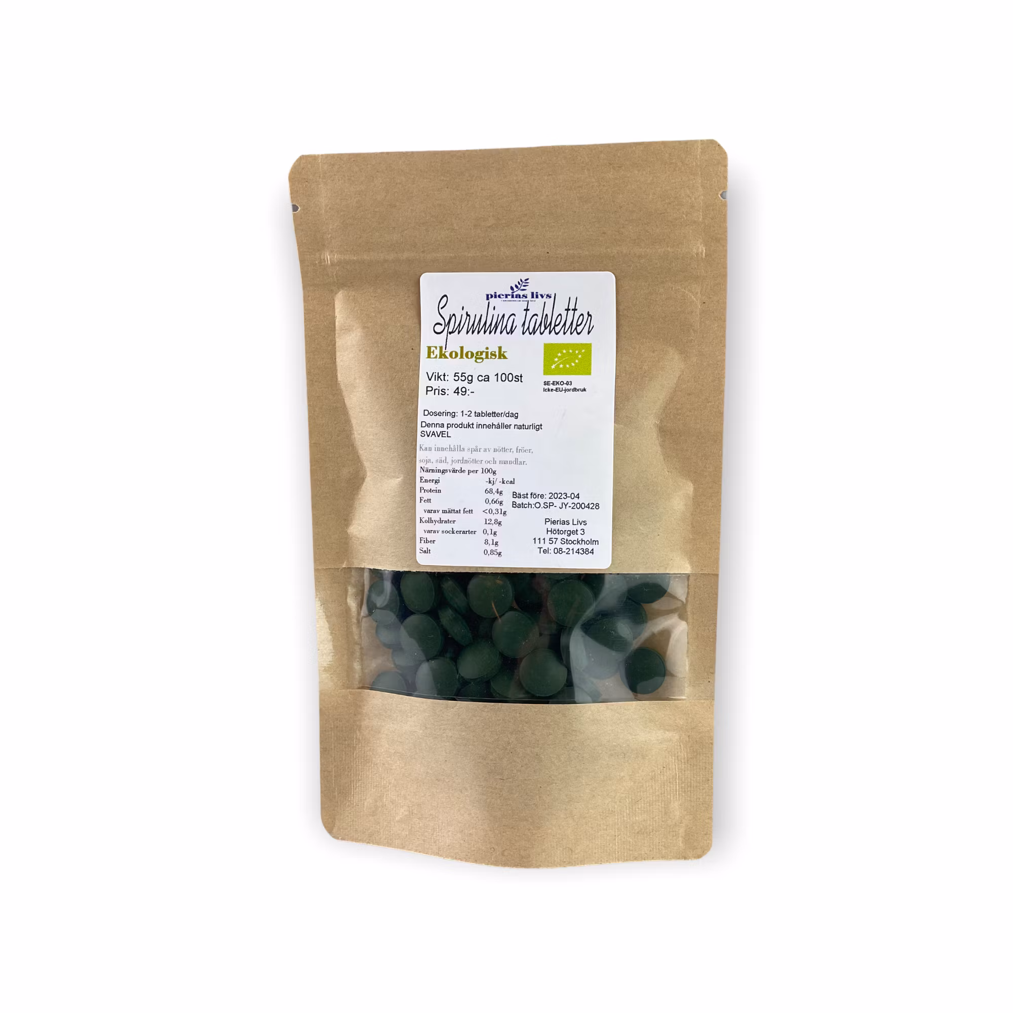 Spirulina tabletter Ekologiska 55g ca 100st