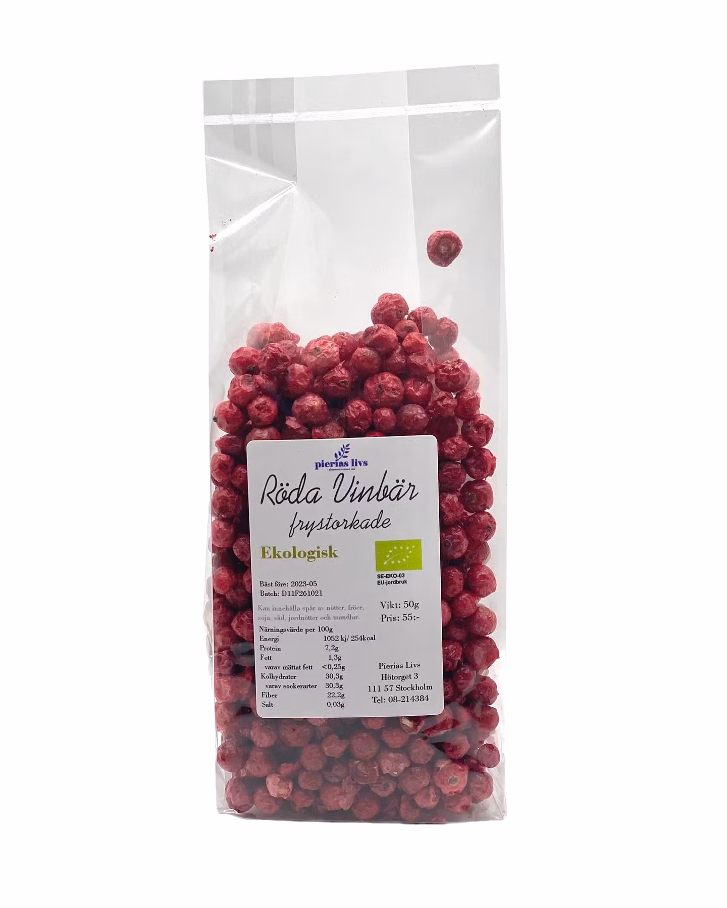 Röda vinbär frystorkade ekologiska 50g