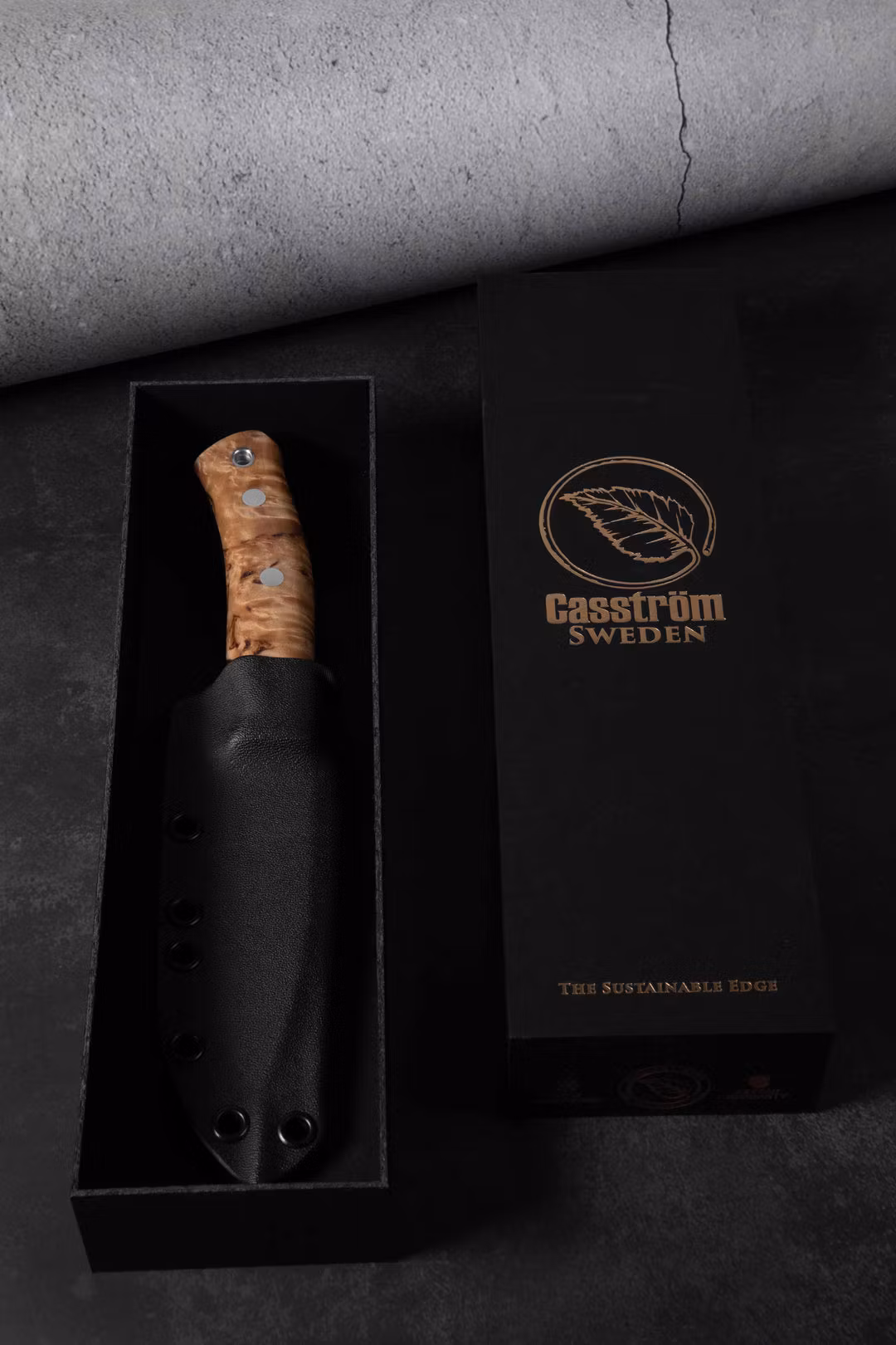 Casström No.10 Swedish Forest Knife, Stabiliserad masur, Rostfritt, Kydex