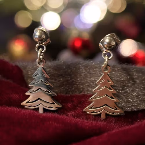 Örhänge med Julgran