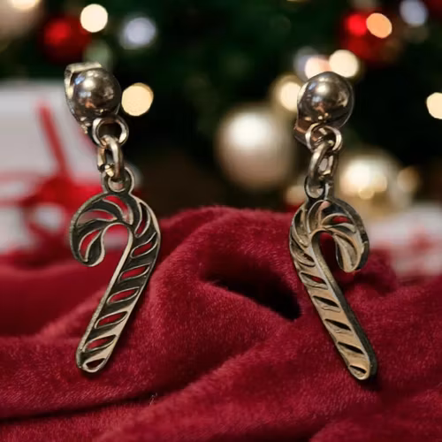 Örhänge med Polkagris