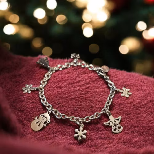 Jul Armband med Snögubbe, Julgran, Ängel