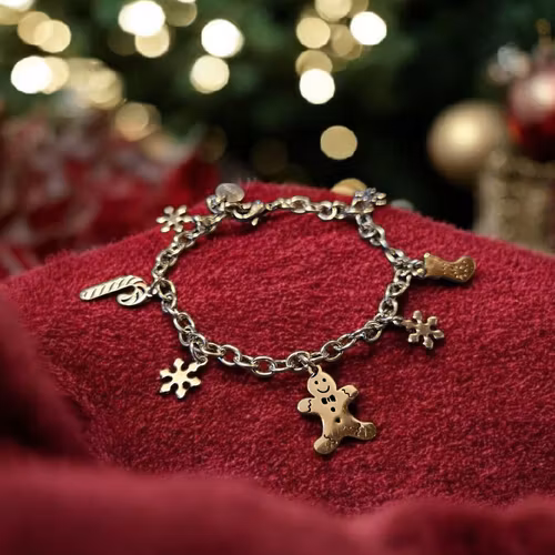 Armband med Pepparkaksgubbe, Polkagris, Julstrumpa