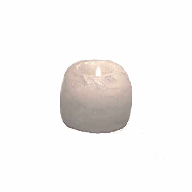 Lykta av vit saltkristall, 400 gram
