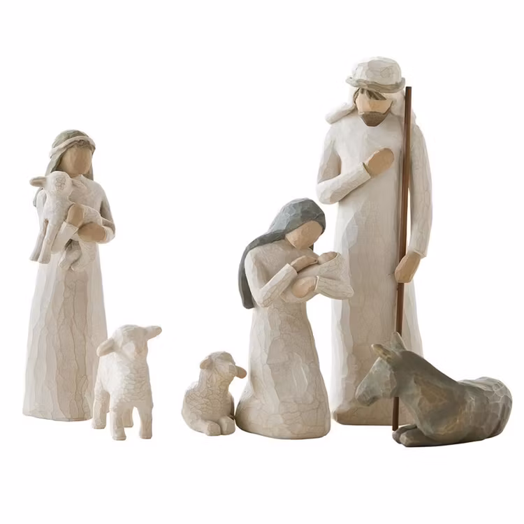 Willow tree-figurer, familj till julkrubba