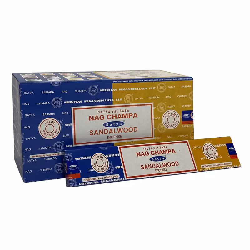 Satya Rökelsepinnar. Duo-pack med Nag Champa & Sandelträ