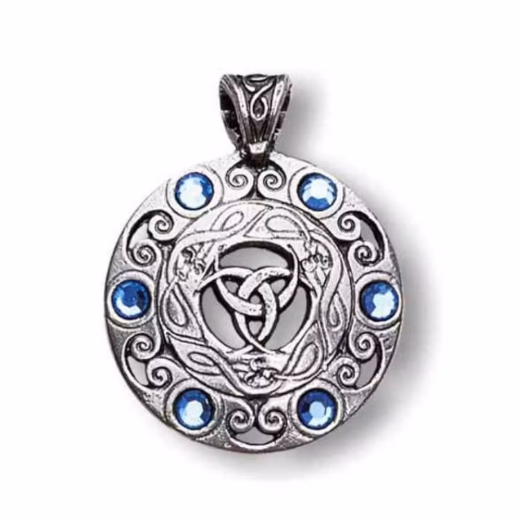 Månens juveler. Halsband av tenn, med blå kristaller