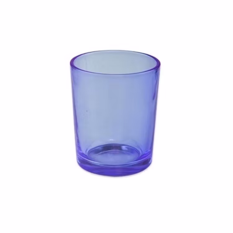 blå glas till doftljus