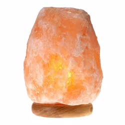 Saltkristallampa med träfot, 2-3 kg
