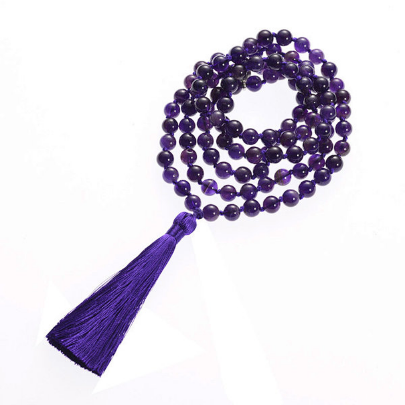 Malahalsband 108 pärlor av Ametist