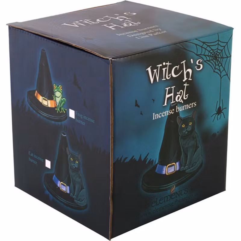 Witch hat with cat, av Lisa Parker. Rökelsehållare för koner